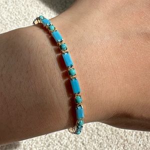 Anthropologie gold and turquoise bracelet